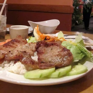 Grilled Pork Chop On Rice  Com Suon Nuong