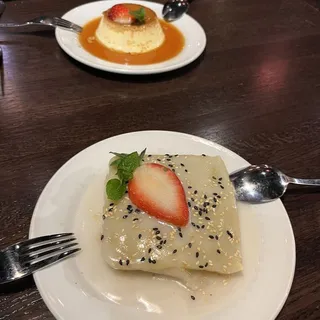 Sweet Rice with Custard Cake