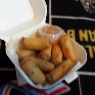 The cutest little mini eggrolls! So good, one of my favorite appetizers on the menu! Bonus: makes me feel like a giant!