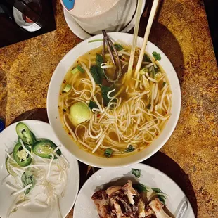 Oxtail Pho, fresh coconut