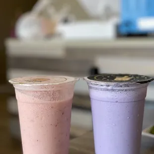 two drinks on a table