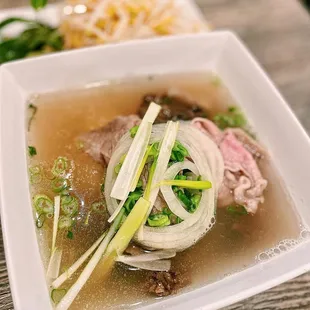 a bowl of soup on a table