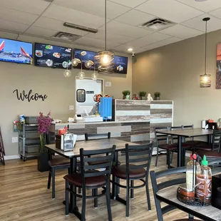 the inside of a restaurant