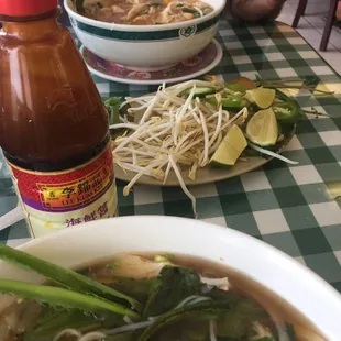 Shrimp pho and chicken pho