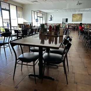 a restaurant with tables and chairs