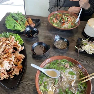 a variety of food on a table