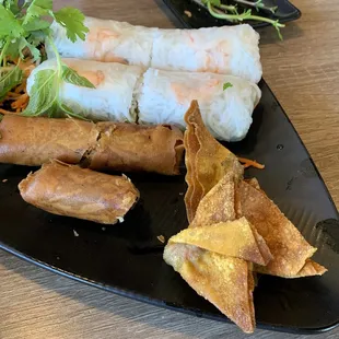 A4. House Special Platter: Spring Rolls, Eggrolls, Fried Wontons