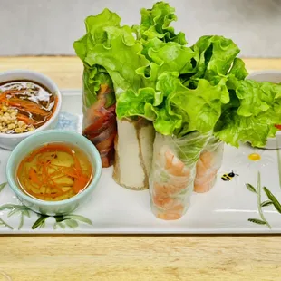 Summer Combo Fresh Rolls 
Prawns Spring Roll
Grilled Chicken Roll
Tofu Special Roll