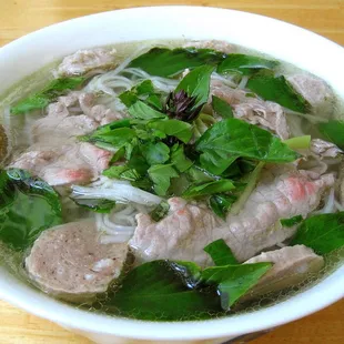 Pho combo( rare steak, meatballs, brisket, tendon and flank)