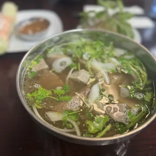 Brisket, meatball, tendon, tripe, and flank Pho Combination