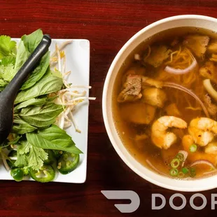 54. Combination egg noodle bowl.