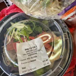 $17.49 beef noodles togo for my moom feels sick 9/18/24