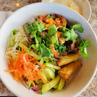 Menu Item 2E - Vermicelli Bowl - Grilled Pork, Shrimp and Egg Rolls