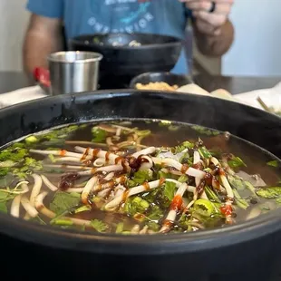 Beef pho with round steak, brisket and tripe (build your own)