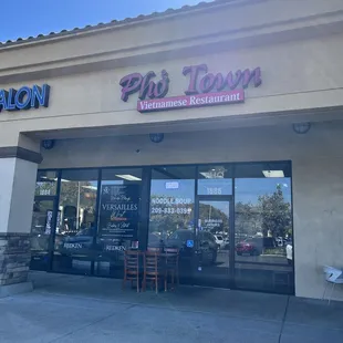 the front of the restaurant