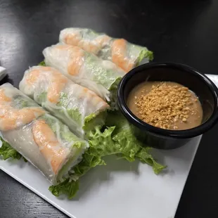 Spring Rolls with awesome peanut sauce