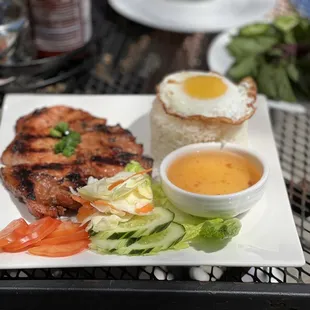 a plate of food on a table