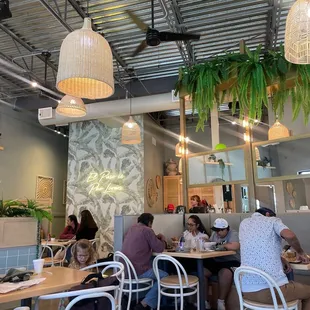 people sitting at tables