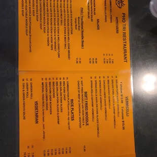 menu