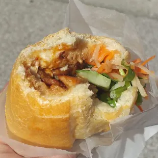 Bahn mi with chicken, amazing!