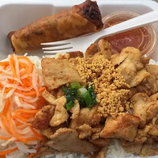 chicken vermicelli - plenty of herbs/veggies hidden underneath