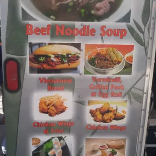 Pho Truck Tampa Bay Picture menu