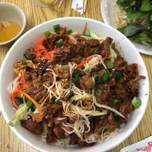 BBQ pork over vermicelli