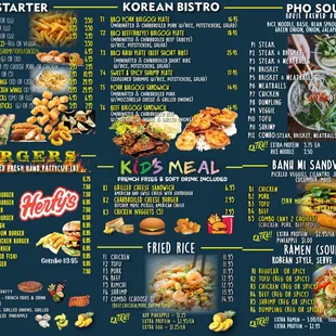 the menu of the restaurant