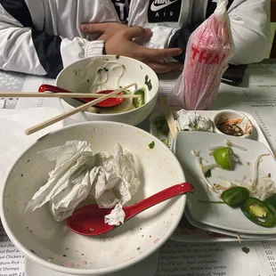 Seafood and vegetable pho and chicken pho