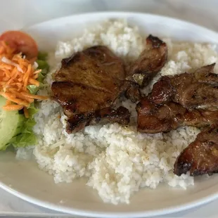 Pork chop over rice
