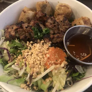 #11 Grilled lemongrass Pork and Crispy Rolls Bowl