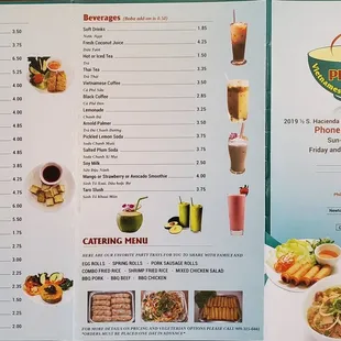 the menu of a restaurant