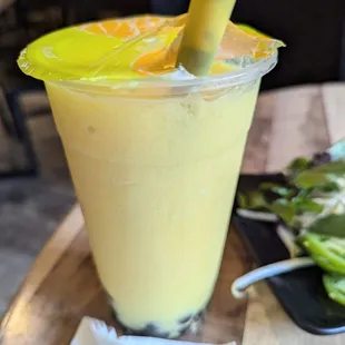 Mango smoothie with Boba