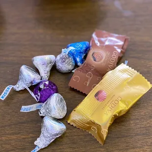 a variety of chocolates on a table