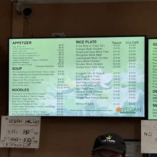 Current menu