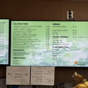 Current menu
