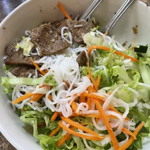 Bun thit nuong (mock beef with rice vermicelli)