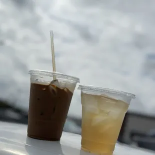Delicious iced coffee and free fresh drink