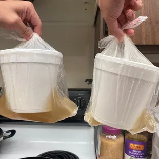 Food spilled out the container