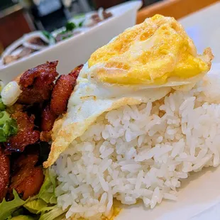 Steamed Rice with Pork Chop &amp; Fried Egg (Cơm Sườn Nướng Trứng Chiên, $12)