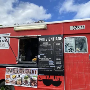 Pho Vientiane food truck- menu as of 1/2023!