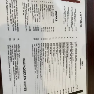 menu