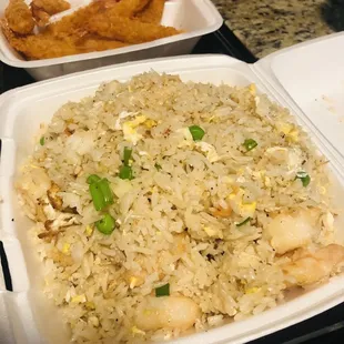 Shrimp Fried Rice yummy, big shrimps and plenty of it