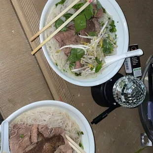 We got their pho tai to go, added brisket.