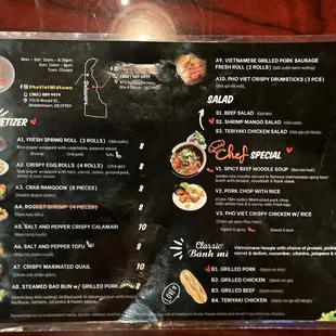 Menu Side 1