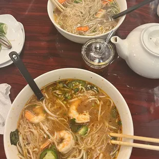 Shrimp Pho and Crab Pho