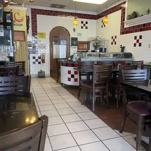 the dining area of a restaurant