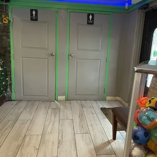 Bathrooms by the front entrance