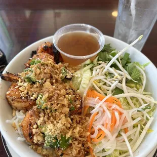 Vermicelli bowl with Shrimp.