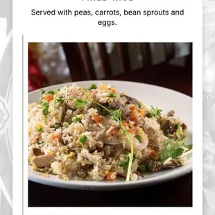 It doesn't state it brings shrimp, anywhere in the fried rice or house special order that was called, it does say it for the following one.